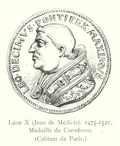 León X, Jean de Medicis, 1475-1521, Medalla de Carodosso, Gabinete de París de Italian School
